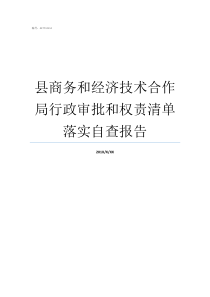 县商务和经济技术合作局行政审批和权责清单落实自查报告