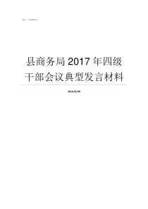 县商务局2017年四级干部会议典型发言材料