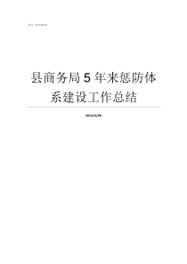 县商务局5年来惩防体系建设工作总结体惩室