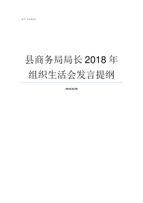 县商务局局长2018年组织生活会发言提纲县商务局局长什么级别