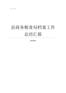 县商务粮食局档案工作总结汇报粮食局工作总结及工作打算