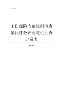 工伤保险内部控制检查量化评分表与随机抽查记录表COSO内部控制