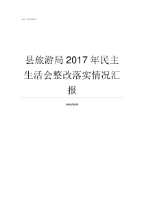 县旅游局2017年民主生活会整改落实情况汇报2007年到2017年民诉真题