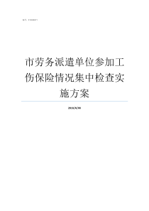 市劳务派遣单位参加工伤保险情况集中检查实施方案接受劳务派遣的用工单位