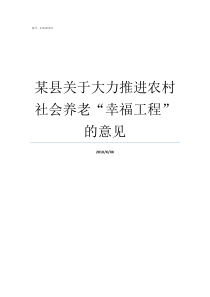 某县关于大力推进农村社会养老幸福工程的意见要严厉打击大力推进农村