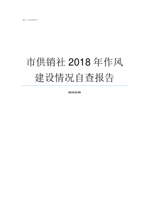 市供销社2018年作风建设情况自查报告