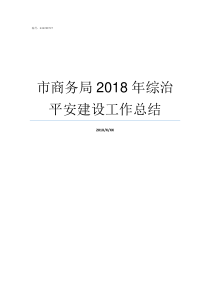 市商务局2018年综治平安建设工作总结