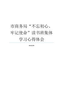 市商务局不忘初心牢记使命读书班集体学习心得体会牢记初心不忘使命8个方面牢记初心不忘使命8个方面