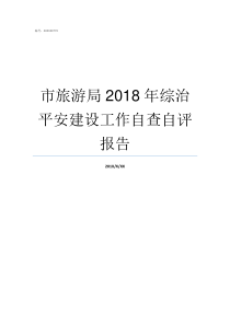 市旅游局2018年综治平安建设工作自查自评报告