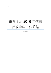 市粮食局2016年依法行政半年工作总结