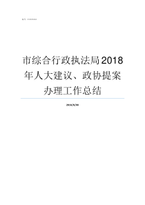 市综合行政执法局2018年人大建议政协提案办理工作总结城市综合行政执法局