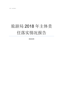 旅游局2018年主体责任落实情况报告2018年山西省旅游局康晓燕