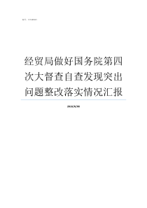 经贸局做好国务院第四次大督查自查发现突出问题整改落实情况汇报