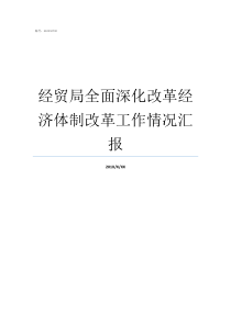 经贸局全面深化改革经济体制改革工作情况汇报深化经济体制改革的重点