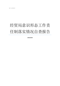 经贸局意识形态工作责任制落实情况自查报告