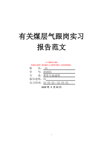 有关煤层气跟岗实习报告范文