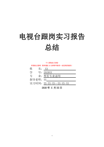 电视台跟岗实习报告总结