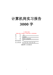 计算机岗实习报告3000字