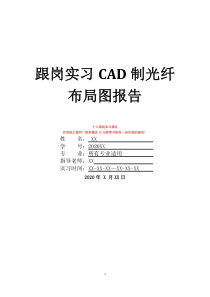 跟岗实习CAD绘制光纤布局图报告