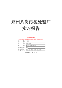 郑州八岗污泥处理厂实习报告