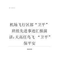 机场飞行区部卫平班组先进事迹汇报演讲天高任鸟飞nbspnbspnbsp卫平保平安机场飞行区是做什么的