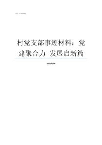 村党支部事迹材料党建聚合力nbspnbsp发展启新篇