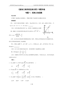 《直角三角形的边角关系》专题专练及答案