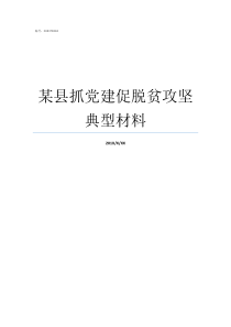 某县抓党建促脱贫攻坚典型材料