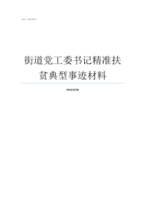 街道党工委书记精准扶贫典型事迹材料街道工委书记和党工委书记