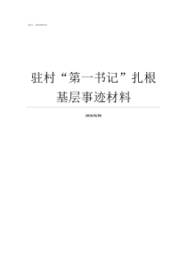 驻村第一书记扎根基层事迹材料