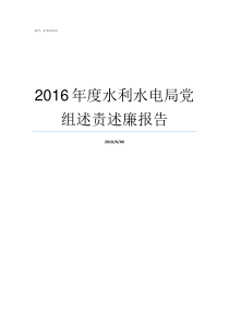 2016年度水利水电局党组述责述廉报告2016年水利水电论文