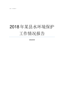 2018年某县水环境保护工作情况报告2018年全国100强县