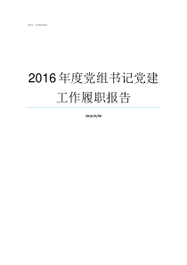 2016年度党组书记党建工作履职报告