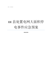 xx县处置电网大面积停电事件应急预案电网收入下降