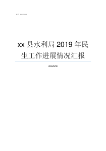 xx县水利局2019年民生工作进展情况汇报水利局2019招聘