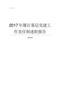 2017年履行基层党建工作责任制述职报告2017全国两会2017全国两会