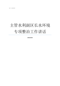 主管水利副区长水环境专项整治工作讲话东城区副区长分工