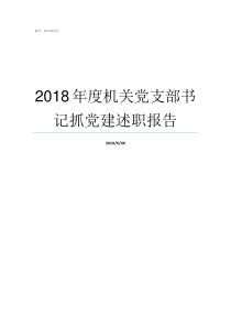 2018年度机关党支部书记抓党建述职报告2018机关事业调整工资