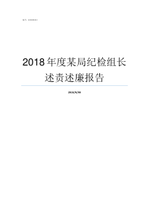 2018年度某局纪检组长述责述廉报告2018纪检监察工作报告