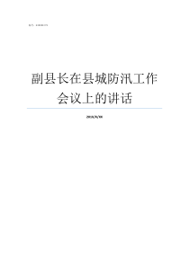 副县长在县城防汛工作会议上的讲话副县长有几个