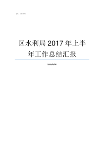 区水利局2017年上半年工作总结汇报