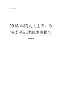 2018年镇人大主席政法委书记述职述廉报告