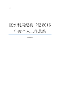 区水利局纪委书记2016年度个人工作总结