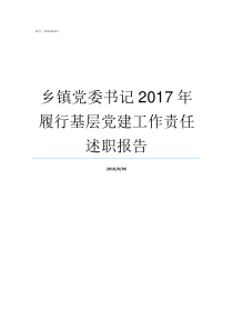 乡镇党委书记2017年履行基层党建工作责任述职报告乡镇党委书记什么级别