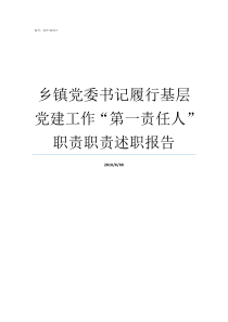 乡镇党委书记履行基层党建工作第一责任人职责职责述职报告党委书记要切实履行