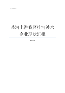 某河上游我区排河涉水企业现状汇报你涉水而过不代表你用那条河