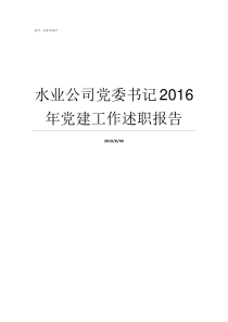 水业公司党委书记2016年党建工作述职报告观水党委书记