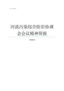 河流污染综合防治协调会会议精神简报污染最严重的河流