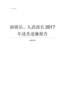 副镇长人武部长2017年述责述廉报告