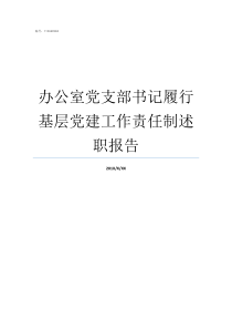 办公室党支部书记履行基层党建工作责任制述职报告